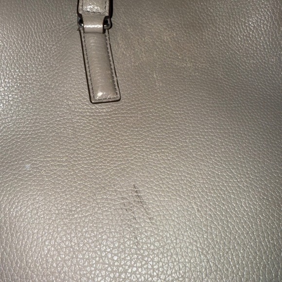 Tory Burch Pebbled Leather Taupe-Gray Tote Tassel Shoulder Bag Handbag Purse‎ - Picture 8 of 16